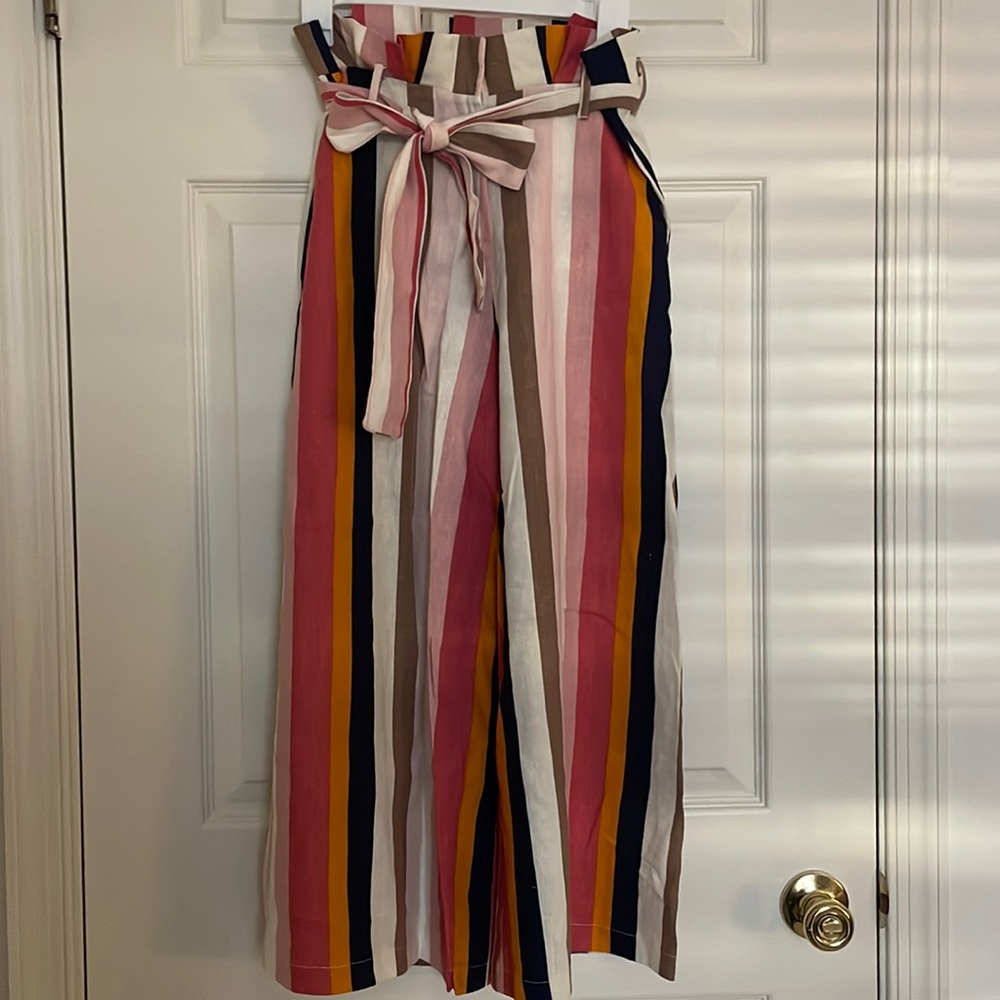 DO+BE Striped Linen Pants - Size Small